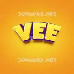 vee in Orange Toon style - 3D name wallpaper