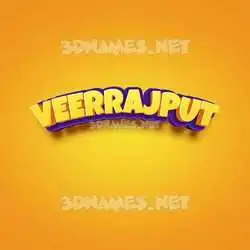 veerrajput in Orange Toon style - 3D name wallpaper