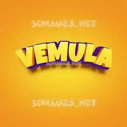vemula in Orange Toon style - 3D name wallpaper