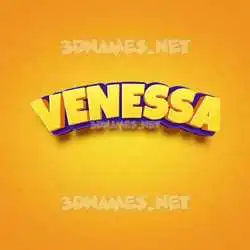 venessa in Orange Toon style - 3D name wallpaper