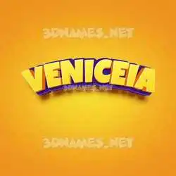 veniceia in Orange Toon style - 3D name wallpaper