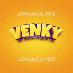 venky in Orange Toon style - 3D name wallpaper