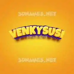 venkysusi in Orange Toon style - 3D name wallpaper