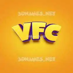 vfc in Orange Toon style - 3D name wallpaper