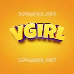vgirl in Orange Toon style - 3D name wallpaper