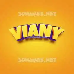viany in Orange Toon style - 3D name wallpaper