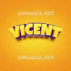 vicent in Orange Toon style - 3D name wallpaper