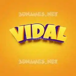 vidal in Orange Toon style - 3D name wallpaper