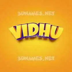 vidhu in Orange Toon style - 3D name wallpaper