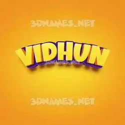 vidhun in Orange Toon style - 3D name wallpaper