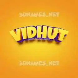 vidhut in Orange Toon style - 3D name wallpaper