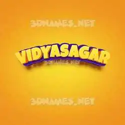 vidyasagar in Orange Toon style - 3D name wallpaper