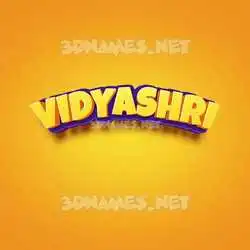 vidyashri in Orange Toon style - 3D name wallpaper