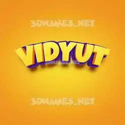 vidyut in Orange Toon style - 3D name wallpaper