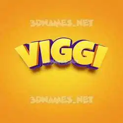 viggi in Orange Toon style - 3D name wallpaper