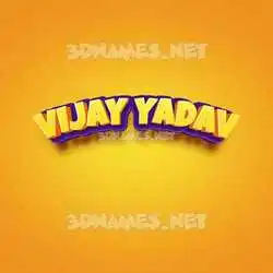 vijay yadav in Orange Toon style - 3D name wallpaper