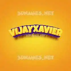 vijayxavier in Orange Toon style - 3D name wallpaper