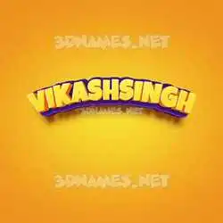 vikashsingh in Orange Toon style - 3D name wallpaper