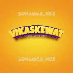 vikaskewat in Orange Toon style - 3D name wallpaper