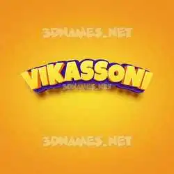 vikassoni in Orange Toon style - 3D name wallpaper
