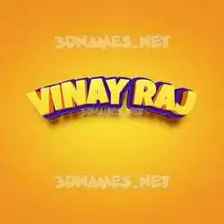 vinay raj in Orange Toon style - 3D name wallpaper