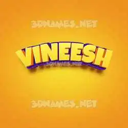 vineesh in Orange Toon style - 3D name wallpaper