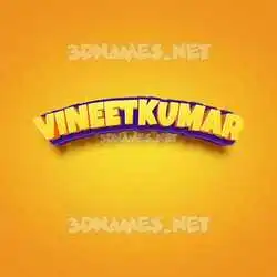 vineetkumar in Orange Toon style - 3D name wallpaper