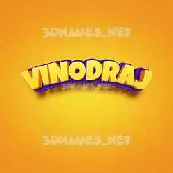 vinodraj in Orange Toon style - 3D name wallpaper