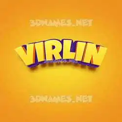 virlin in Orange Toon style - 3D name wallpaper