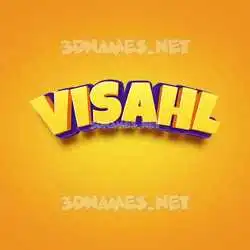 visahl in Orange Toon style - 3D name wallpaper