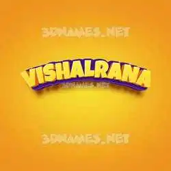 vishalrana in Orange Toon style - 3D name wallpaper