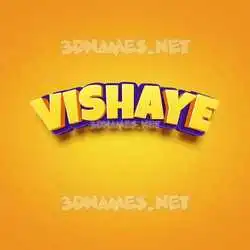 vishaye in Orange Toon style - 3D name wallpaper