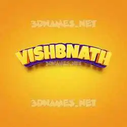 vishbnath in Orange Toon style - 3D name wallpaper