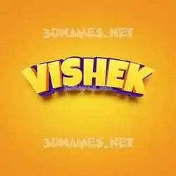 vishek in Orange Toon style - 3D name wallpaper