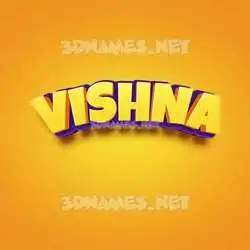 vishna in Orange Toon style - 3D name wallpaper