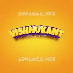 vishnukant in Orange Toon style - 3D name wallpaper