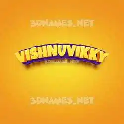 vishnuvikky in Orange Toon style - 3D name wallpaper