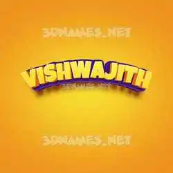 vishwajith in Orange Toon style - 3D name wallpaper