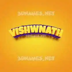 vishwnath in Orange Toon style - 3D name wallpaper