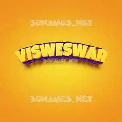 visweswar in Orange Toon style - 3D name wallpaper