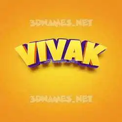 vivak in Orange Toon style - 3D name wallpaper