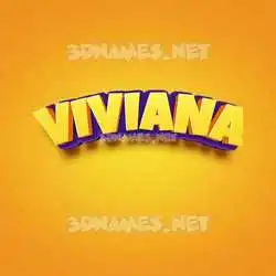 viviana in Orange Toon style - 3D name wallpaper