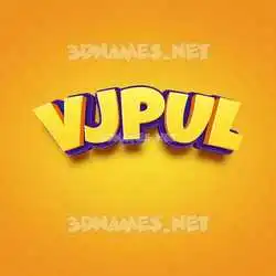vjpul in Orange Toon style - 3D name wallpaper