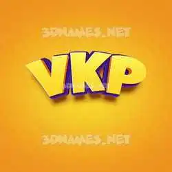 vkp in Orange Toon style - 3D name wallpaper