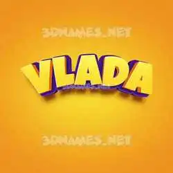 vlada in Orange Toon style - 3D name wallpaper