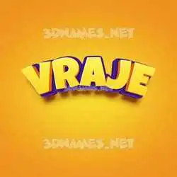 vraje in Orange Toon style - 3D name wallpaper