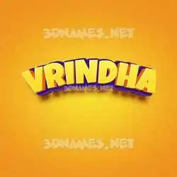 vrindha in Orange Toon style - 3D name wallpaper