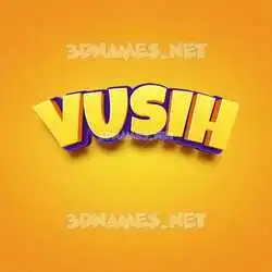vusih in Orange Toon style - 3D name wallpaper