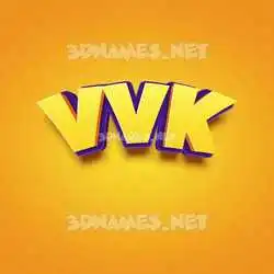 vvk in Orange Toon style - 3D name wallpaper