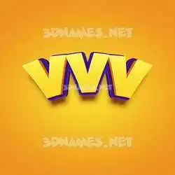 vvv in Orange Toon style - 3D name wallpaper